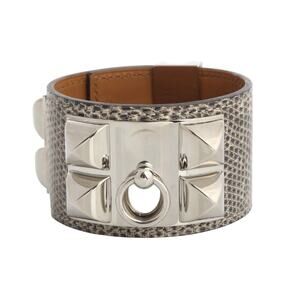 Hermès Ombré Lizard Collier de Chien CDC Cuff Bracelet Palladium Hardware